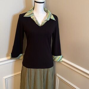 Vintage Twenty One Blouse size Medium two in one top Dress Shirt